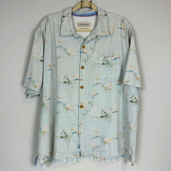 Vintage Tommy Bahama Silk Aloha Camp Shirt XXL - Picture 1 of 8